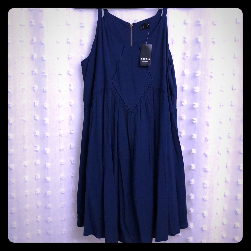 NWT Torrid midi dress, blue, sz 00